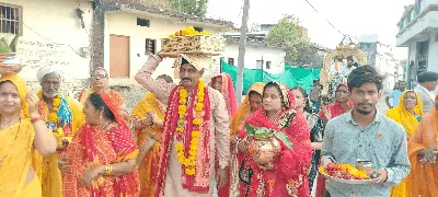 ग्यारसपुर में कलश यात्रा के साथ शुरू हुई श्रीमद् भागवत कथा – भक्ति की गंगा में डूबे श्रद्धालु