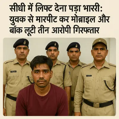 सीधी में लिफ्ट देना पड़ा भारी: युवक से मारपीट कर मोबाइल और बाइक लूटी, तीन आरोपी गिरफ्तार
