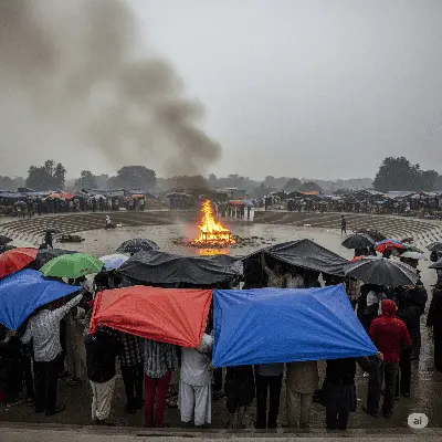 शर्मनाक! चंदेरी में अंतिम संस्कार भी नसीब नहीं? बारिश में तिरपाल के नीचे शव, घंटों खड़े रहे बेबस परिजन