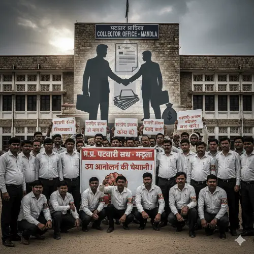 मण्डला में पटवारियों का हल्लाबोल: 'कथित समाजसेवक' और प्रशासन की साठगांठ का आरोप, दी उग्र आंदोलन की चेतावनी