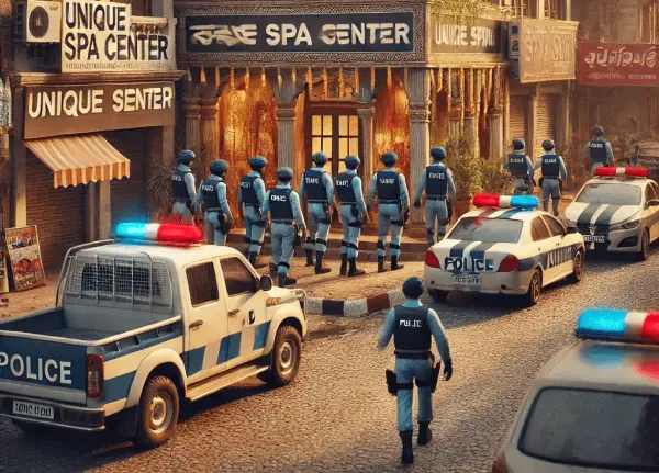 Sex Racket Busted : स्पा सेंटर की आड़ में चल रहा था देह व्यापार, 8 गिरफ्तार