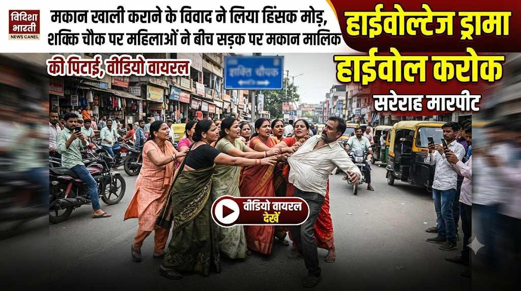 'हाईवोल्टेज ड्रामा': मकान खाली कराने को लेकर बीच सड़क पर भिड़ीं महिलाएं