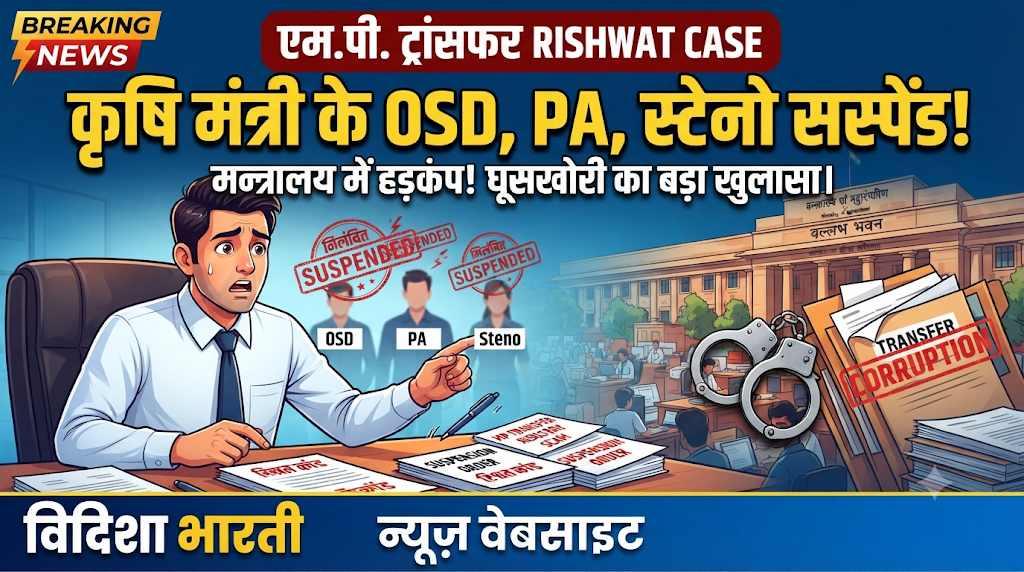 MP Transfer Scam: कृषि मंत्री के दफ्तर में मचा हड़कंप! घूसखोरी के आरोप में