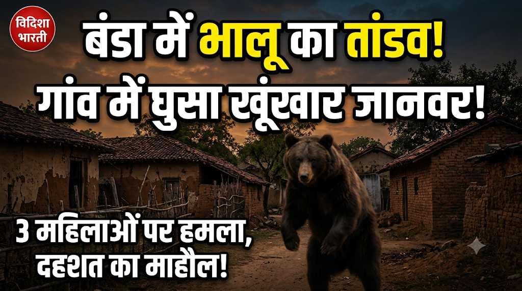 बंडा में भालू का तांडव: भडराना गांव में घुसा जंगली जानवर