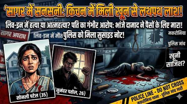 सागर में सनसनी: लिव-इन में रह रही महिला की किचन में मिली लाश, पति ने लगाए हत्या के गंभीर आरोप